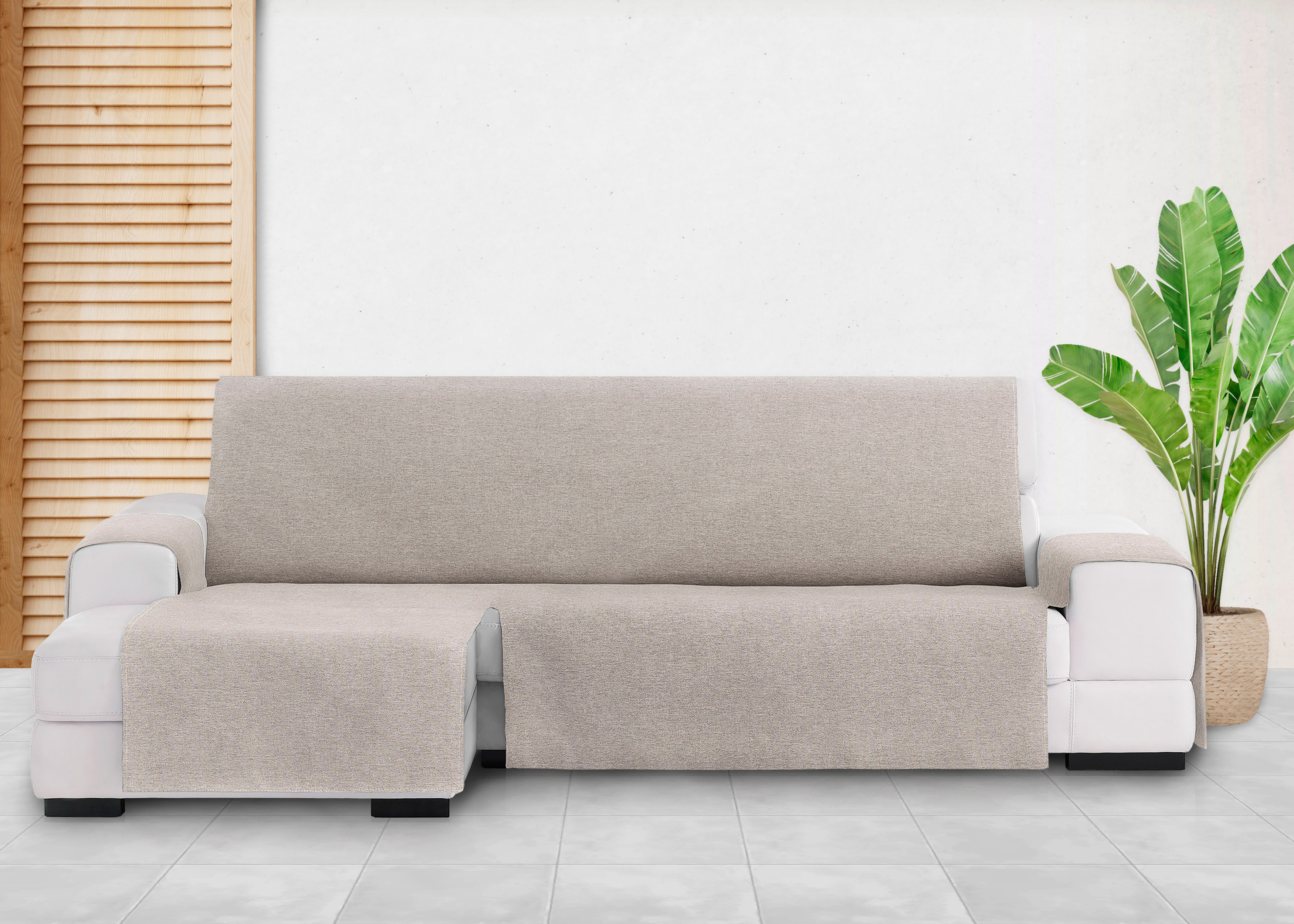Capa protetora Vipalia para chaise longue esquerda, modelo Brisa, 240 cm, cor bege.