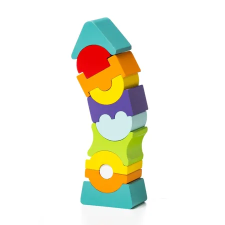 Cubika Stapelspiel Holzwackelturm Flexibler Turm LD-9
