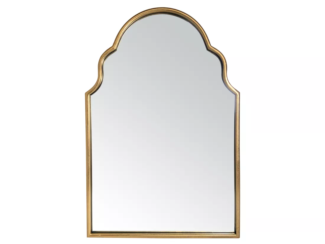 Miroir arabesque en métal doré 90x60cm