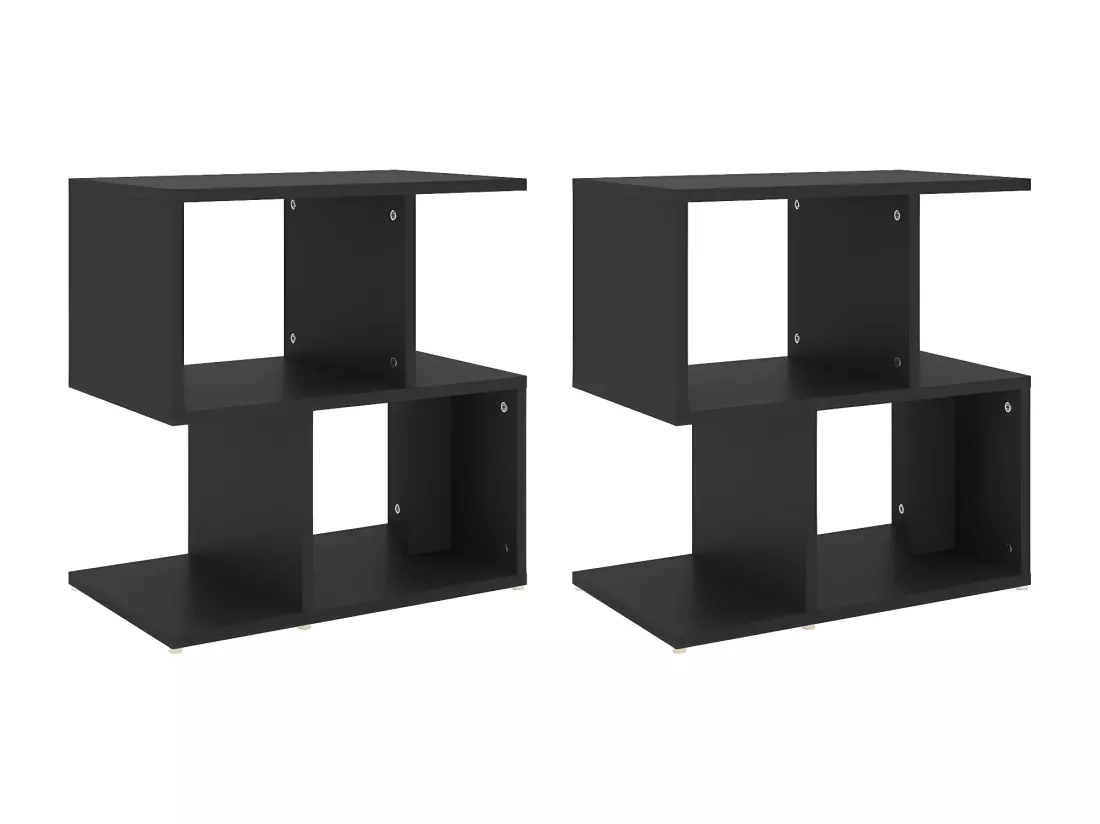 Tables de chevet 2 pièces Noir 50x30x51,5 cm Aggloméré