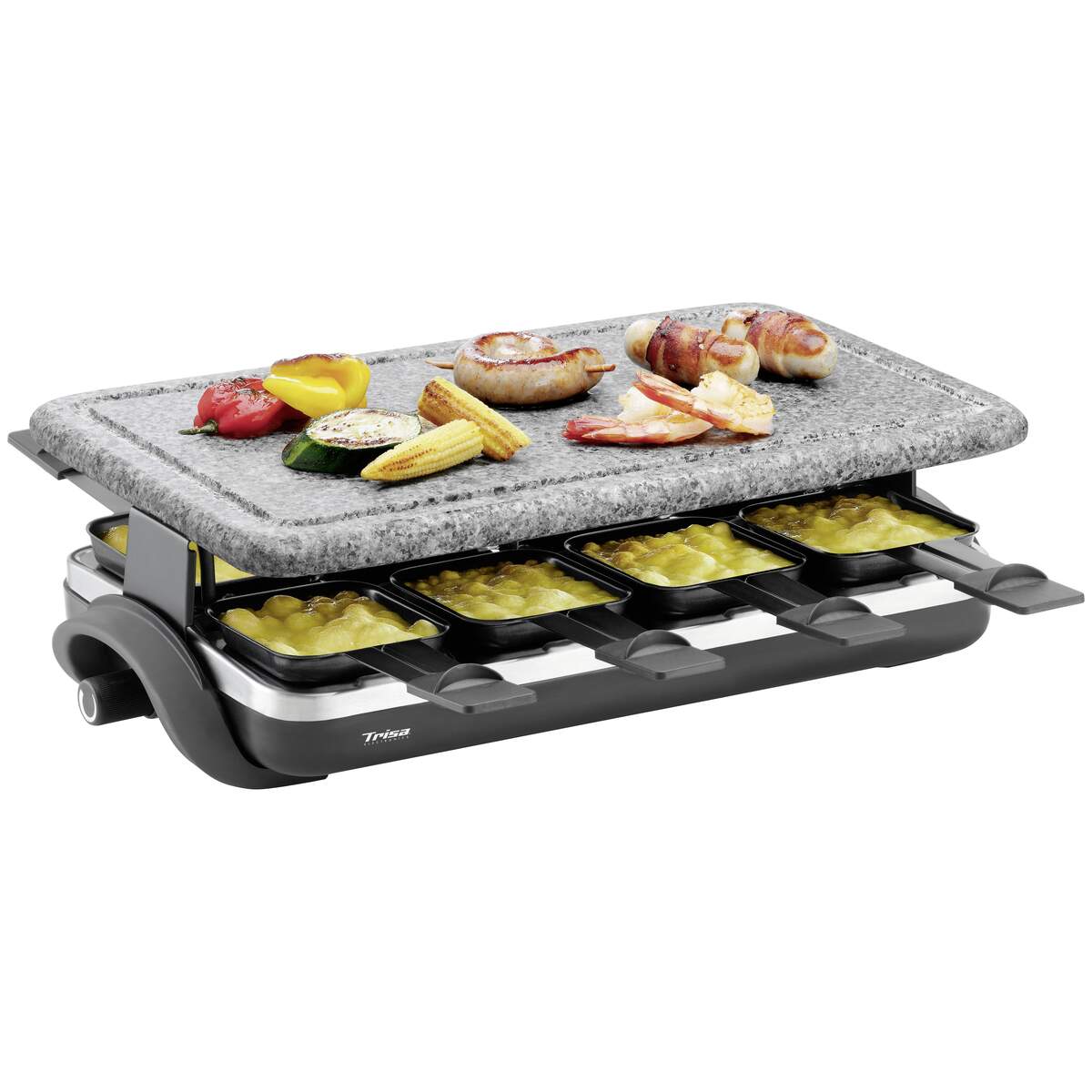 Raclettegerät Hot Stone grau,schwarz