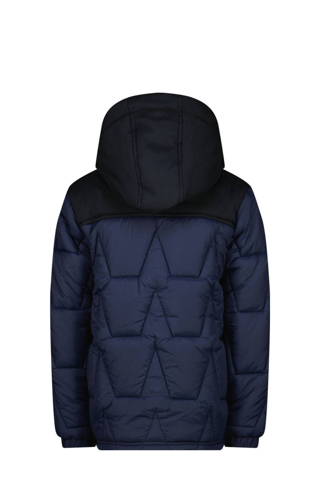 Vingino gewatteerde winterjas Tjay donkerblauw/zwart