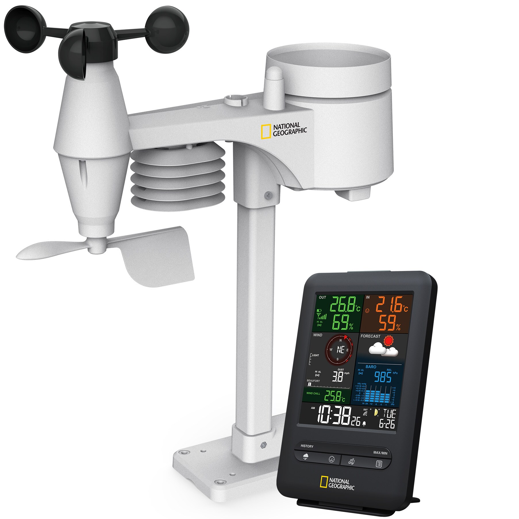 NATIONAL GEOGRAPHIC Colour-Display-Funk-Wetterstation 5-in-1