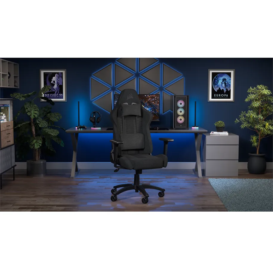 CORSAIR | TC100 Relaxed (Fabric) - Gamingstol - Stof - Op til 120 kg | Sort