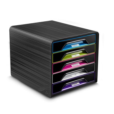 CEP Gloss - Module de classement 5 tiroirs - noir/multicolore subtil