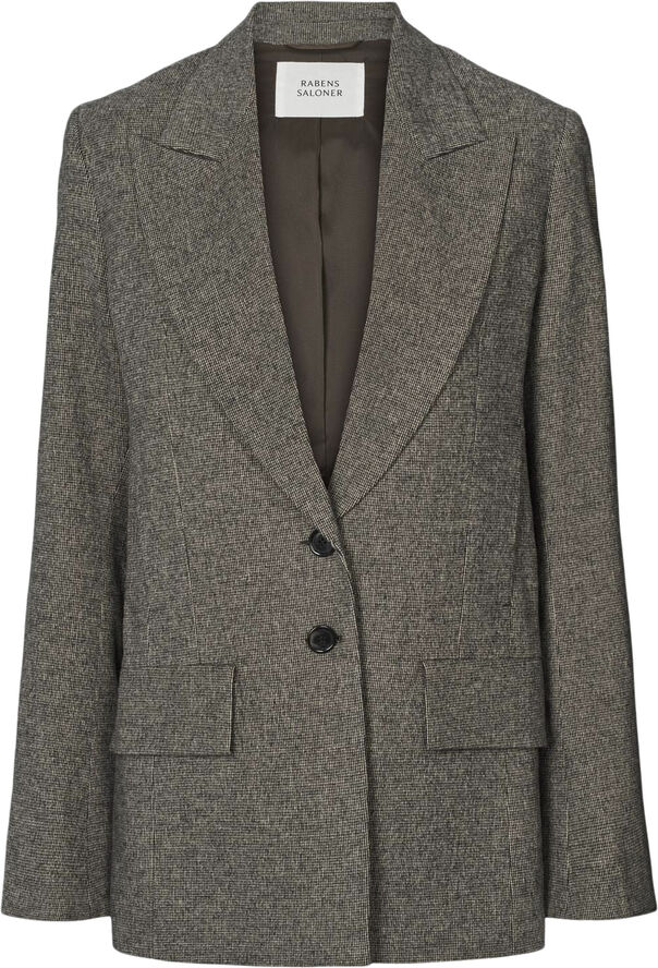 Rabens Saloner Mini check jacket - Helin Coffee check