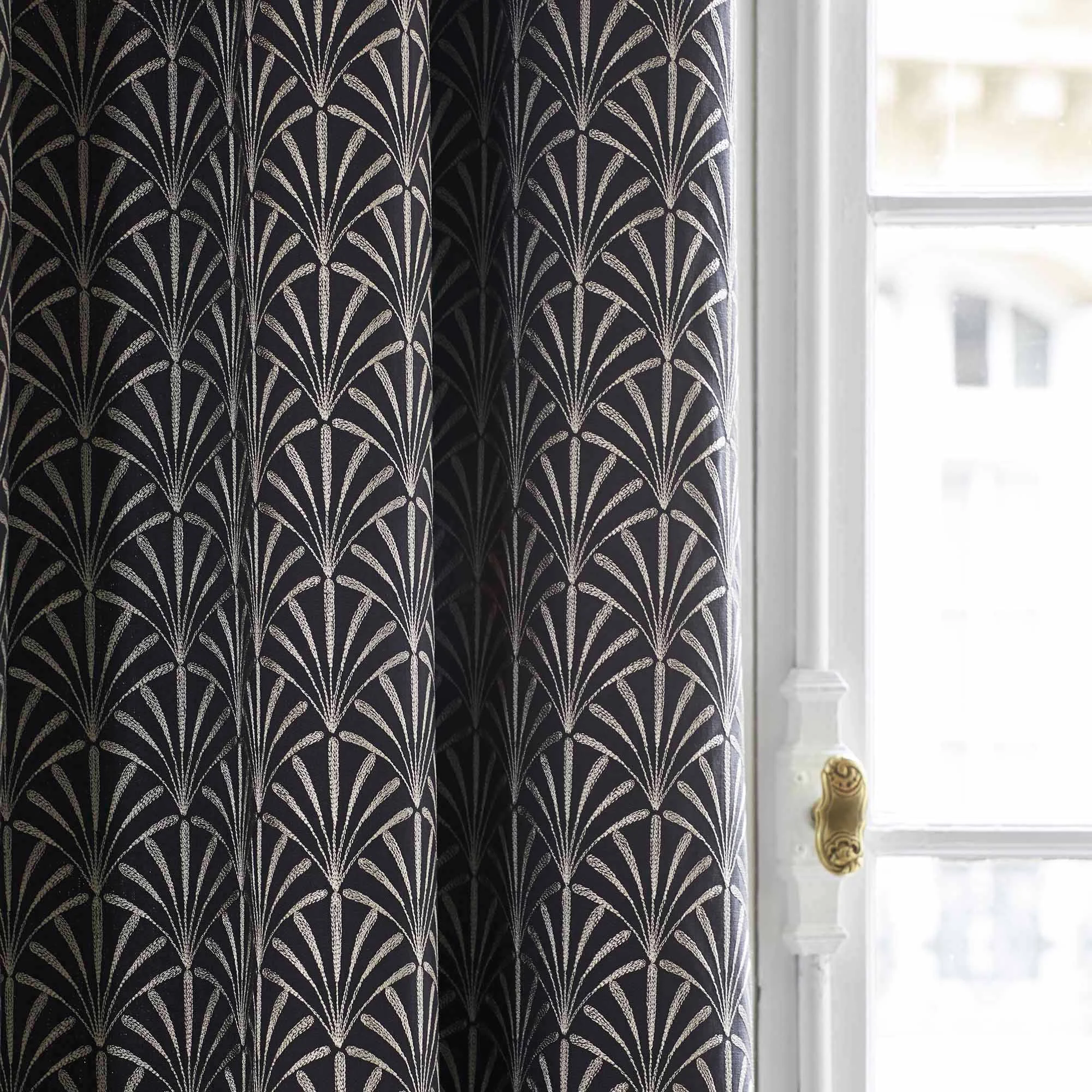 ARDECO - Rideau à oeillets noirs doublé | Noir