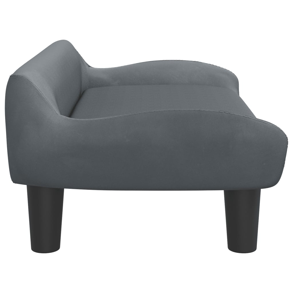 Cama para cães vidaXL em veludo cinza escuro, 70x40x24 cm