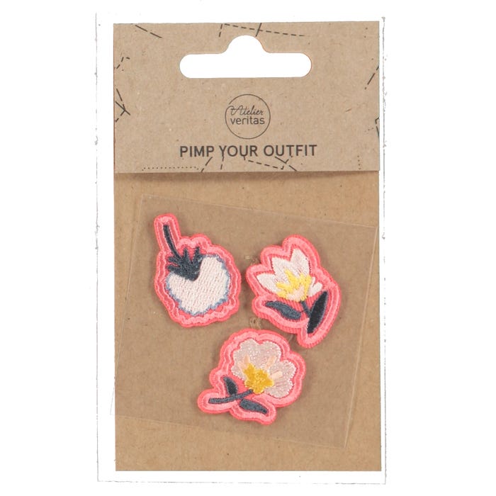 Atelier Veritas-Set van 3 patches met bloemen