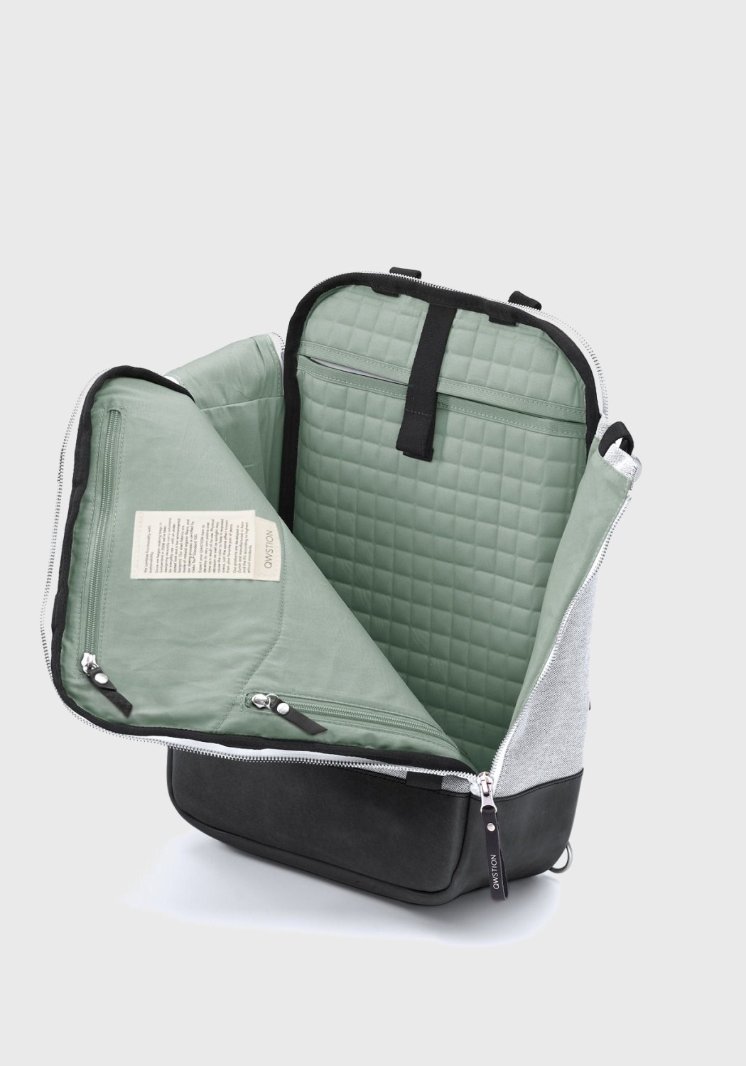 Qwstion Rucksack Daypack Raw Blend Leather Canvas