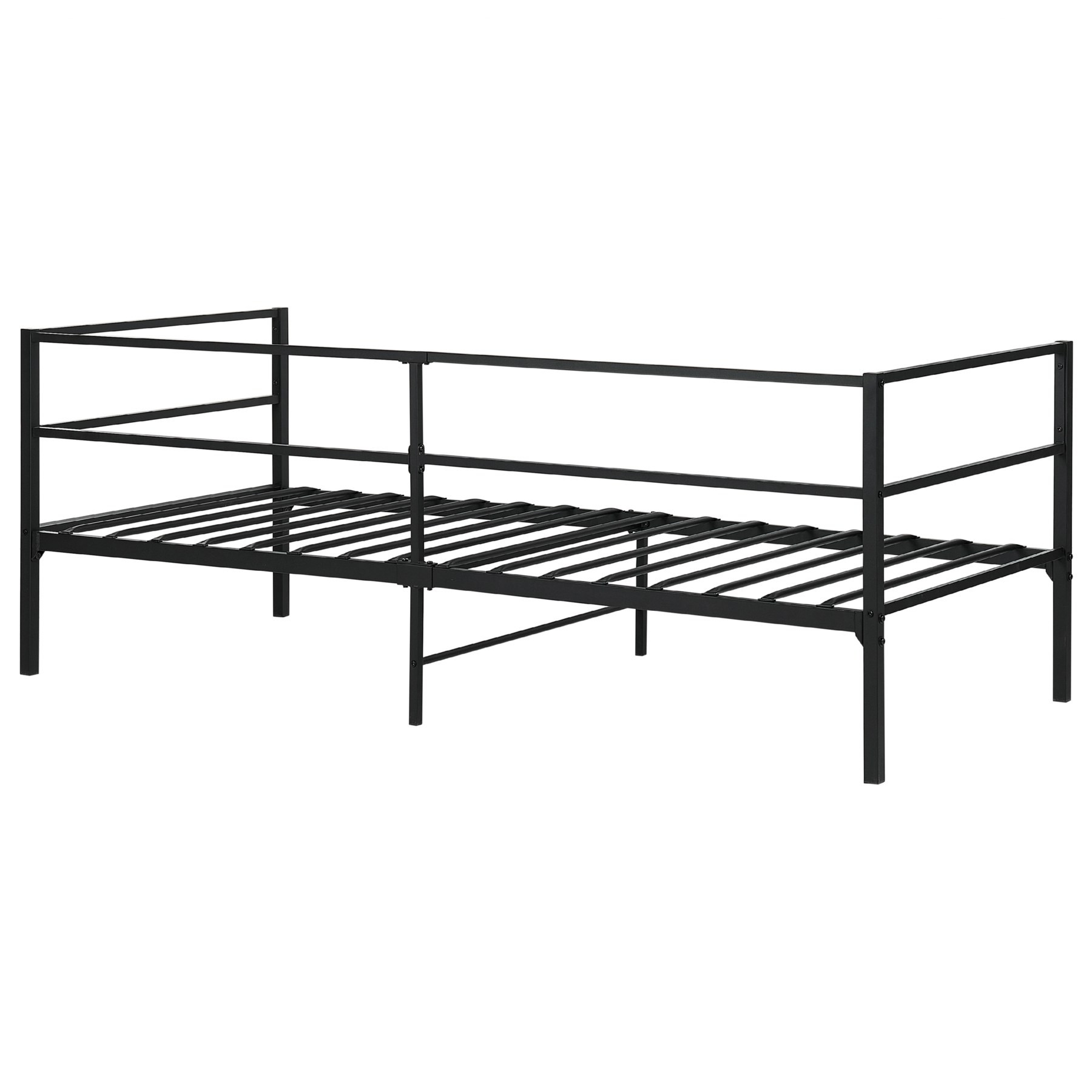 Beliani - BATTUT - Eenpersoonsbed - Zwart - 90 x 200 cm - Metaal