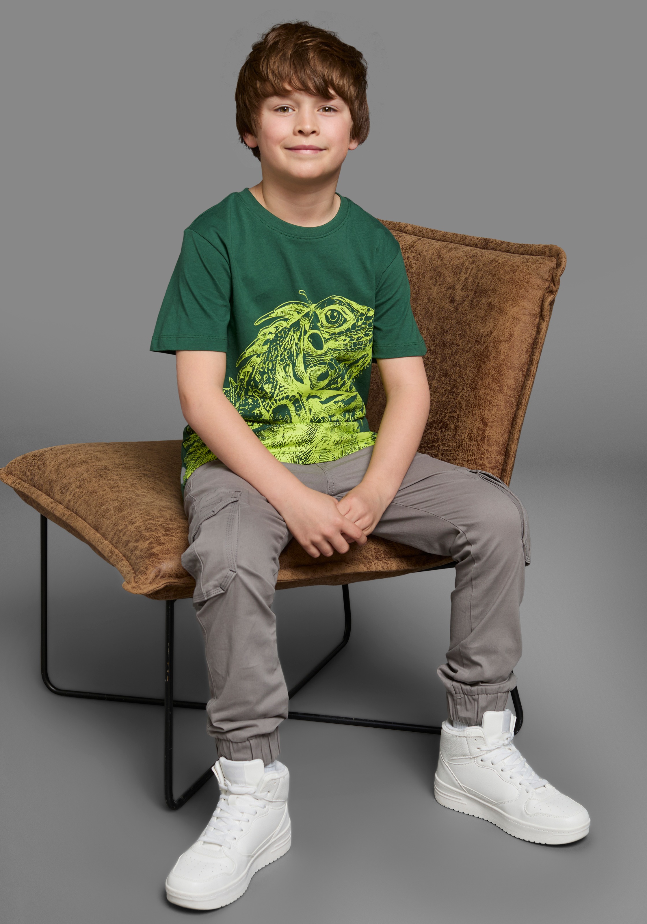 KIDSWORLD T-Shirt »GECKO«, Kurzarm,  Basic-Passform,  bedruckt,  Rundhalsausschnitt