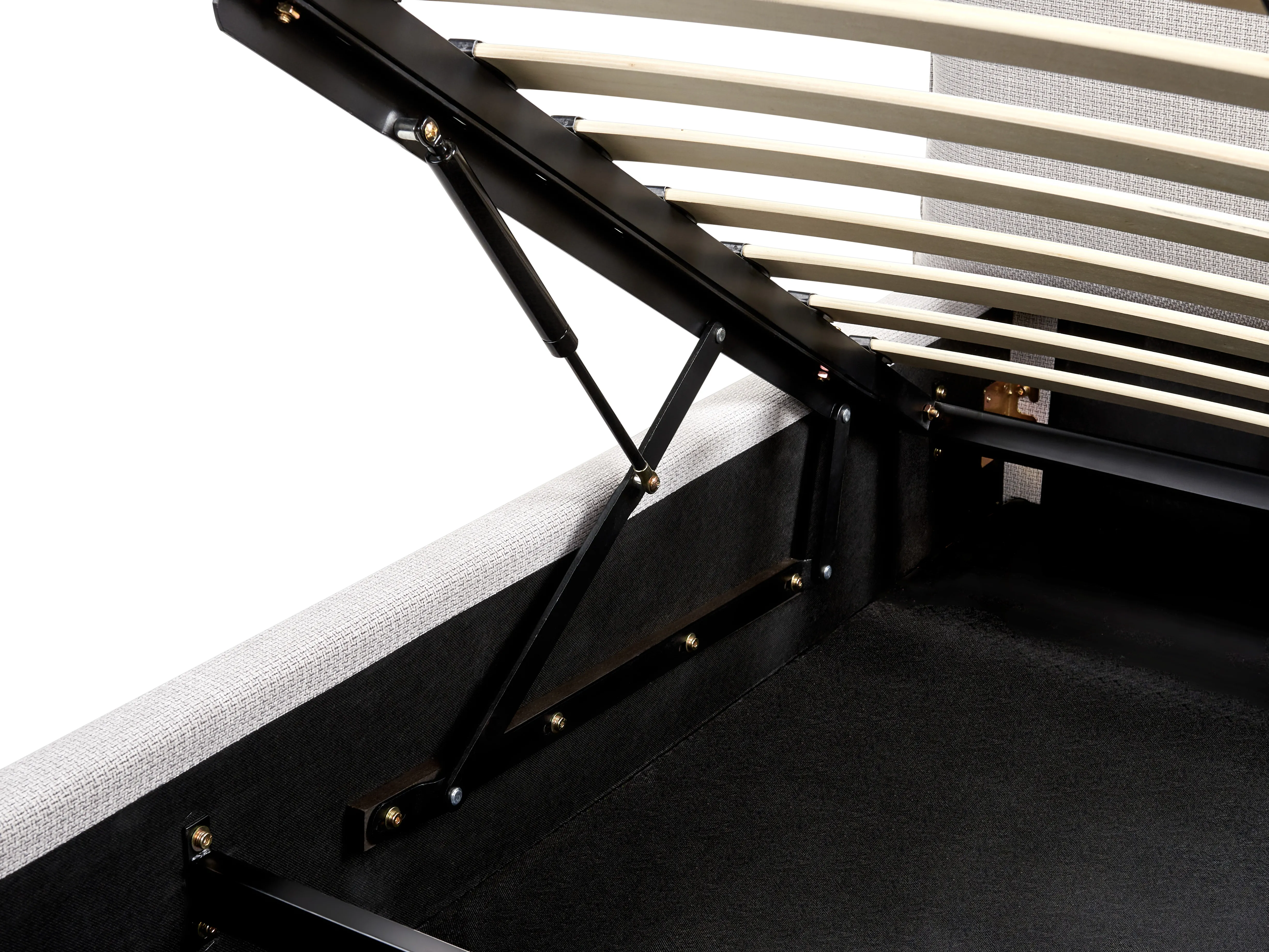 Bed met opbergruimte Stof BAJONNA 180 x 200 cm Lichtgrijs