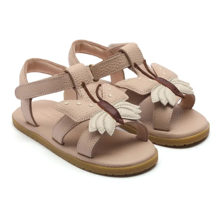 Donsje Sandales Iles Sky Papillon Cuir | Rose pâle