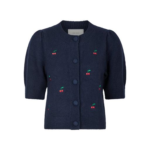 Neo Noir Trudy Embroidery Knit Cardigan, Navy, 36