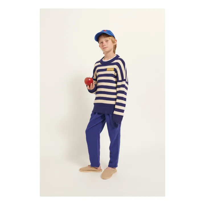 Weekend House Pull Weekend Rayure Coton Bio | Bleu marine