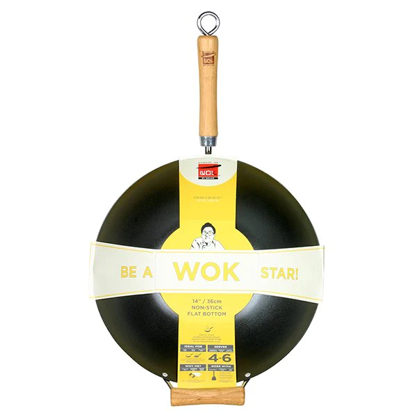Wok fond plat antiadhérent 36 cm Be a Wok Star