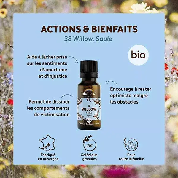 Biofloral 38 Willow Willow Grânulos Orgânicos de Florais de Bach 19,5g