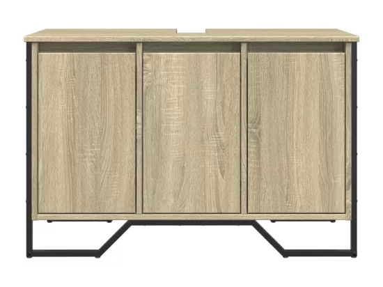 Armoire lavabo de salle de bain chêne sonoma 91x35x60 cm