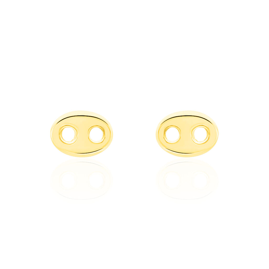 Boucles D'oreilles Puces Cara Grain De Cafe Or Jaune