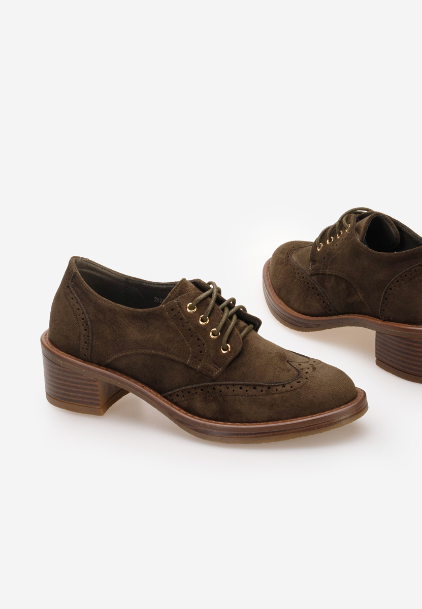 Chaussures à talon et lacets vert Slick