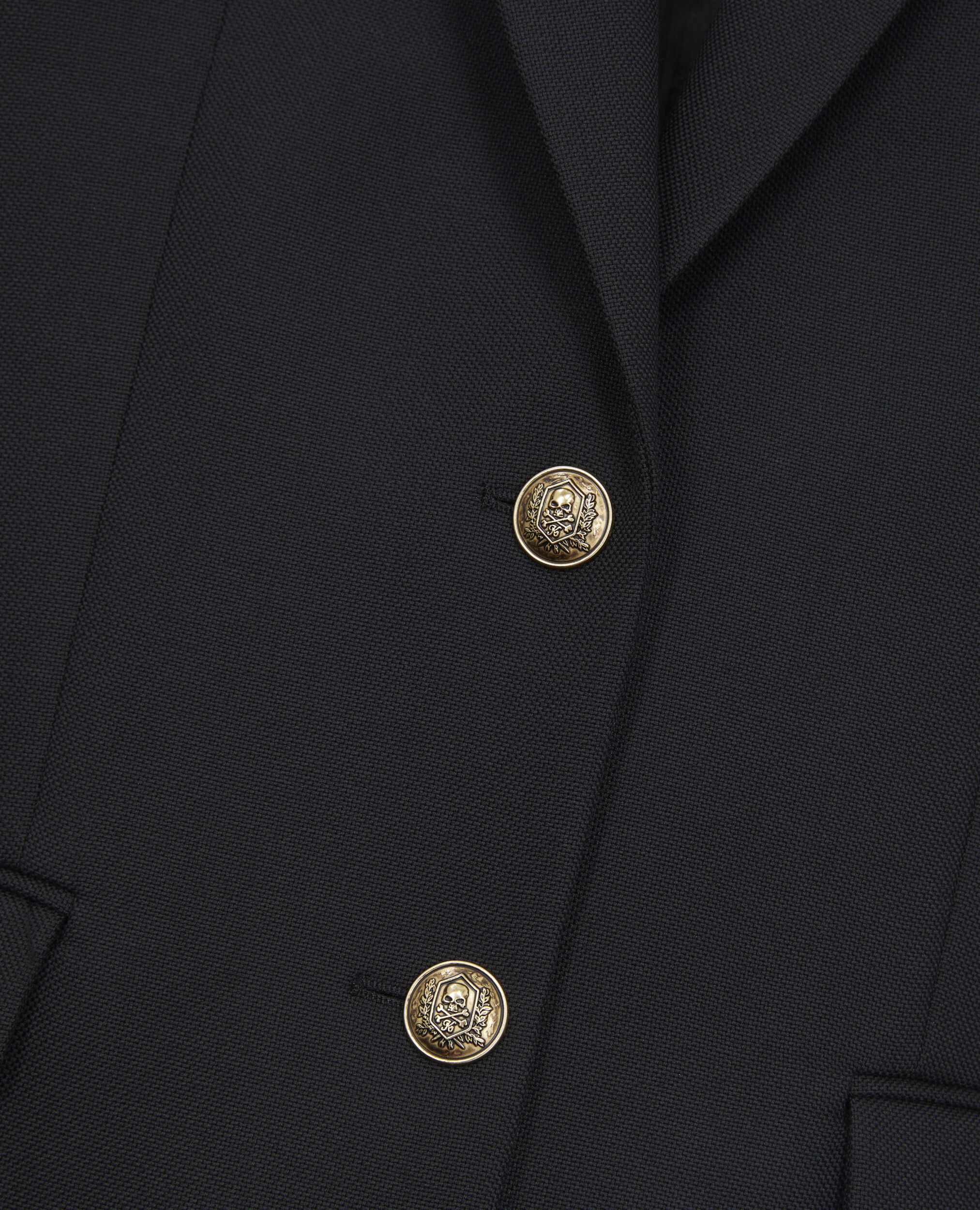 Blazer noir en laine mélangée