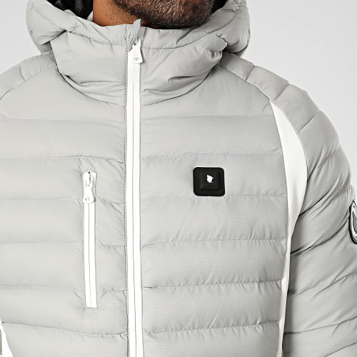 Doudoune Chauffante Capuche Meribel Gris Blanc