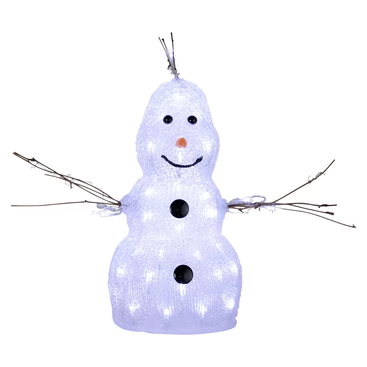Dekofigur Outdoor LED Schneemann Transparent