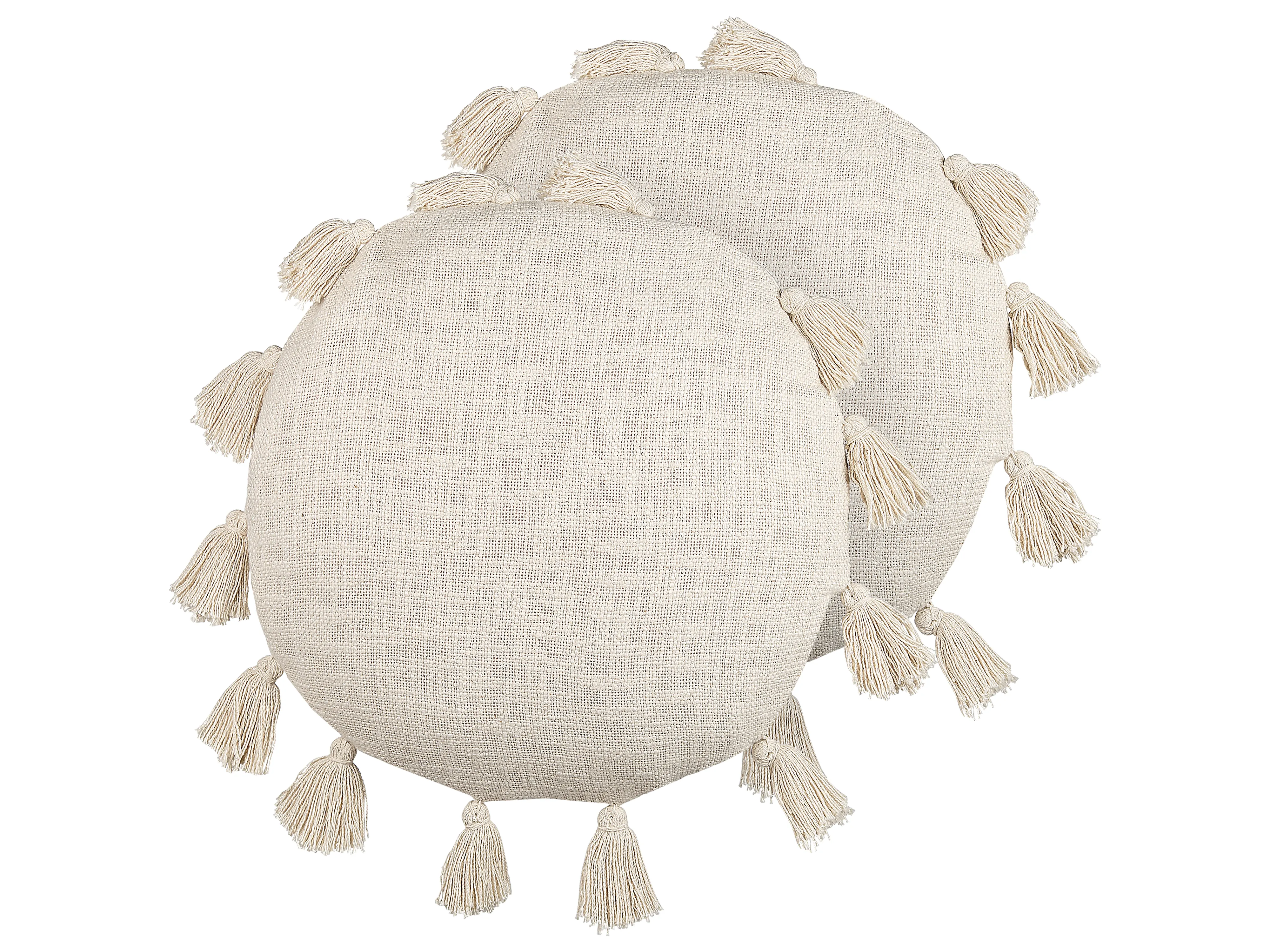 Set van 2 sierkussens MADIA Katoen 45 x 45 cm Lichtbeige effen