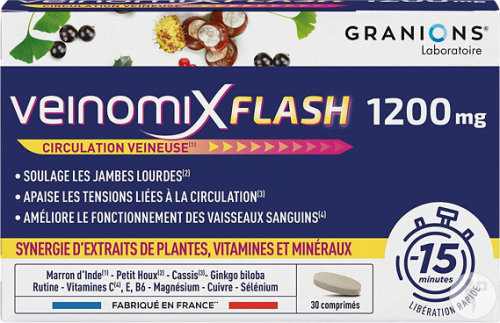 Granions Veinomix Flash 1200mg 30 Comprimés