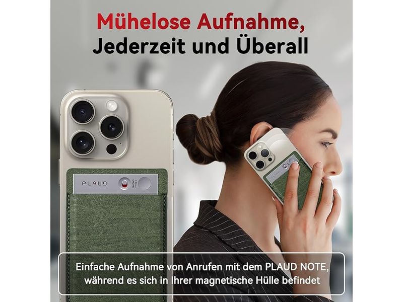 Plaud Note Magnetische Hülle Grün Passend zum Plaud Note AI Voice Recorder