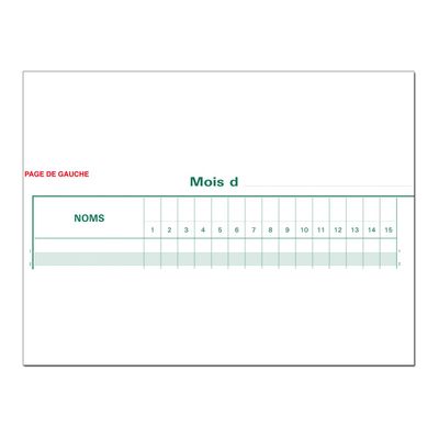 Exacompta - Registre de pointage - 40 x 24 cm - 80 pages