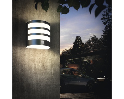 LED Sensor Buitenwandlamp 3,5W 320 lm roestvrij staal/wit