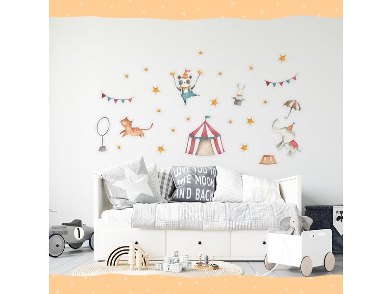 Papierdrachen Wandtattoo-Set Zirkus Wandsticker für Kinder