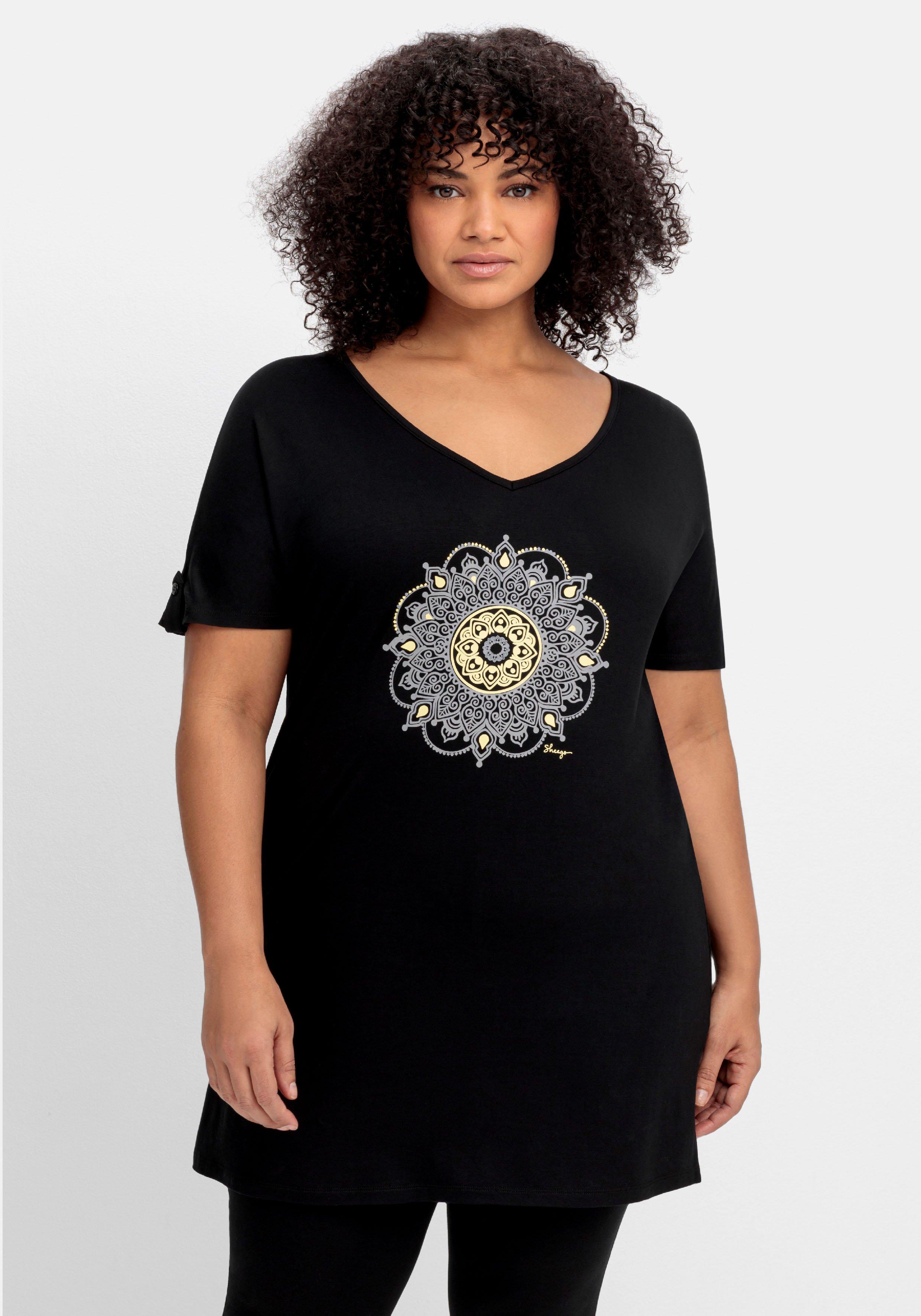 Longshirt mit Frontdruck, in Oversized-Form