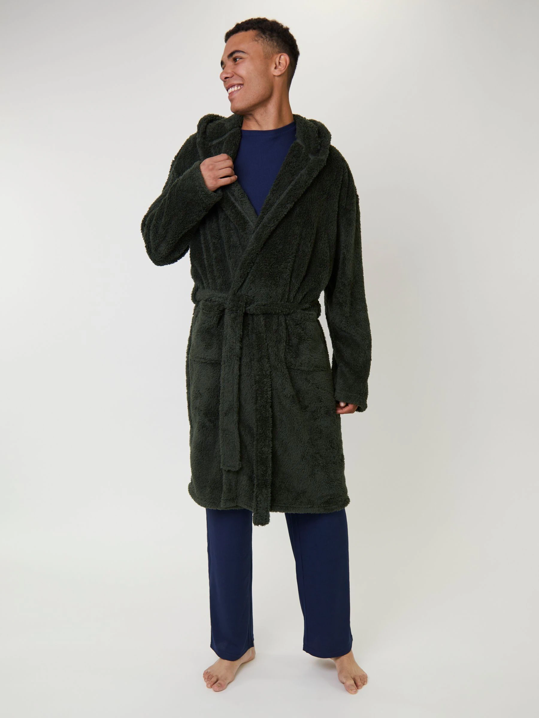 Groen - Loungeable Sherpa kamerjas met capuchon