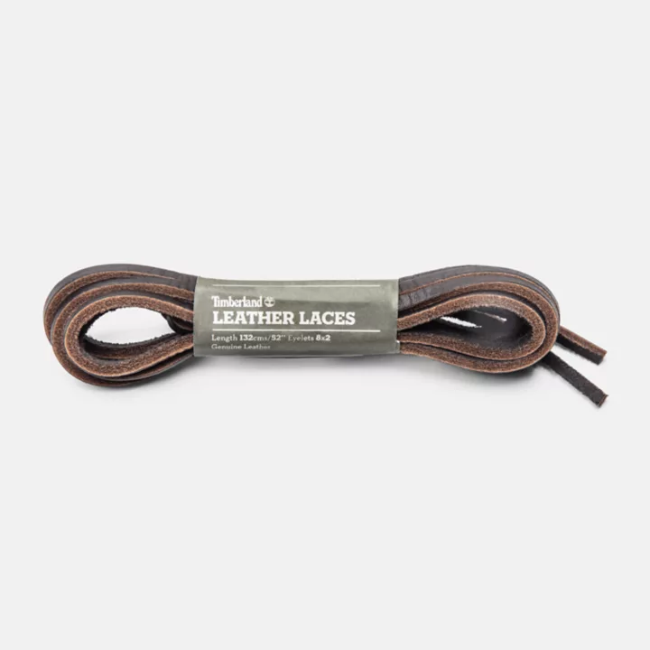 Lacets de rechange plats en cuir brut 132 cm (52 pouces) en marron