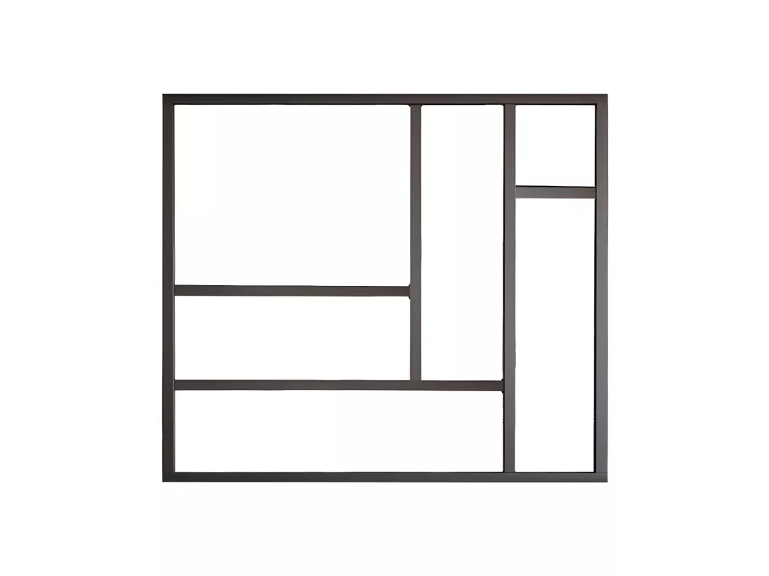 Verrière atelier design en aluminium thermolaqué 150x130 cm - Noir - ARTENA