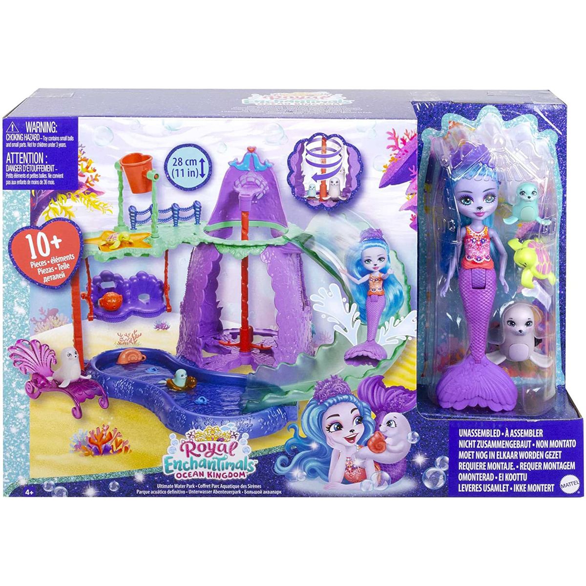Mattel HCG03 - Royal Enchantimals - Ocean Kingdom - Spielset, Unterwasser-Abenteuerpark
