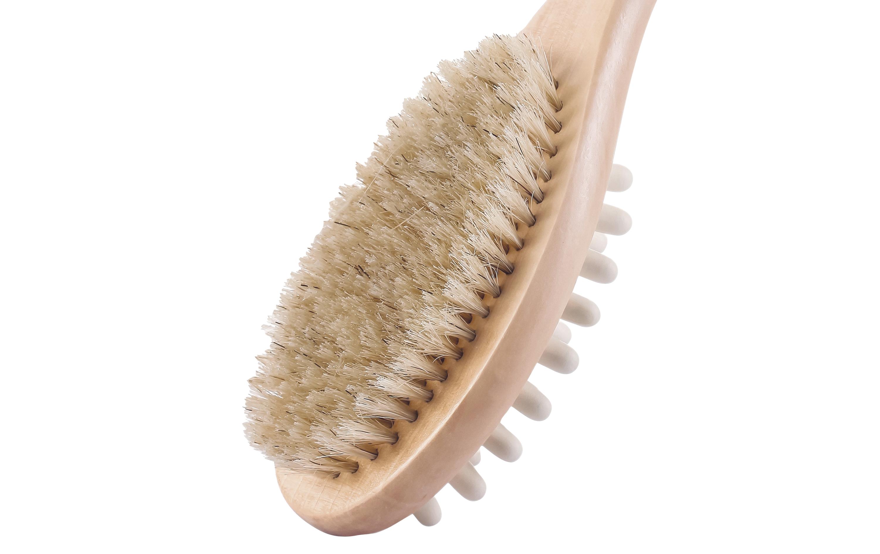 Körperbürste mit langem Stiel 32 cm, BraunKörper- und Massagebürste