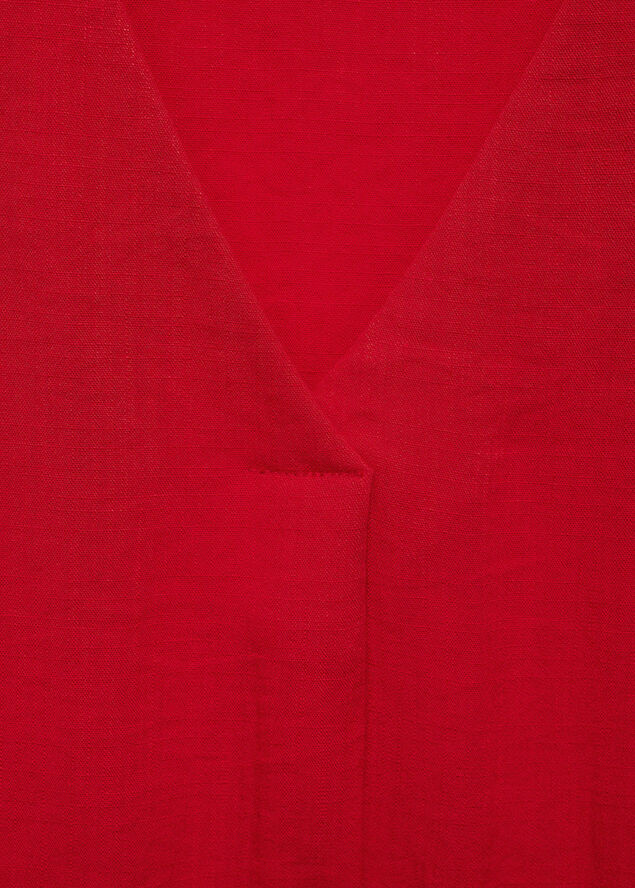 MANGO Dress with pockets and belt Red