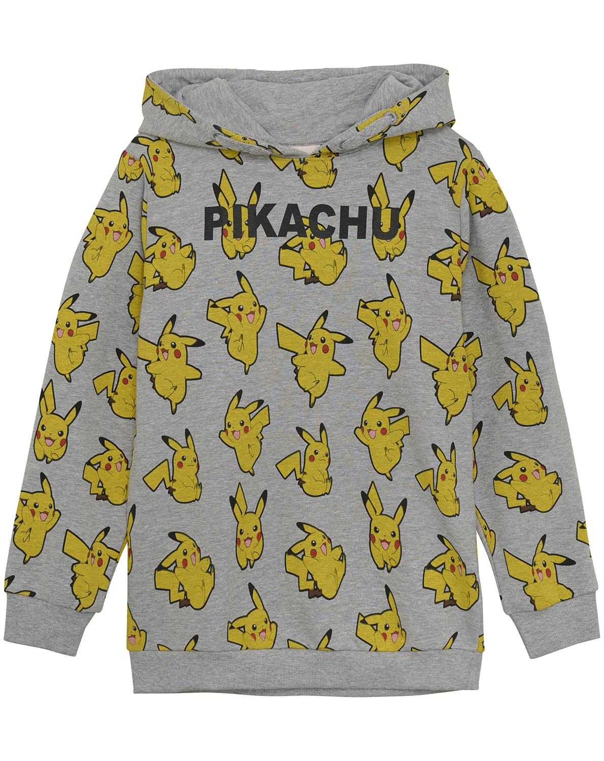 Kapuzen-Pullover PIKACHU AOP in light grey melange