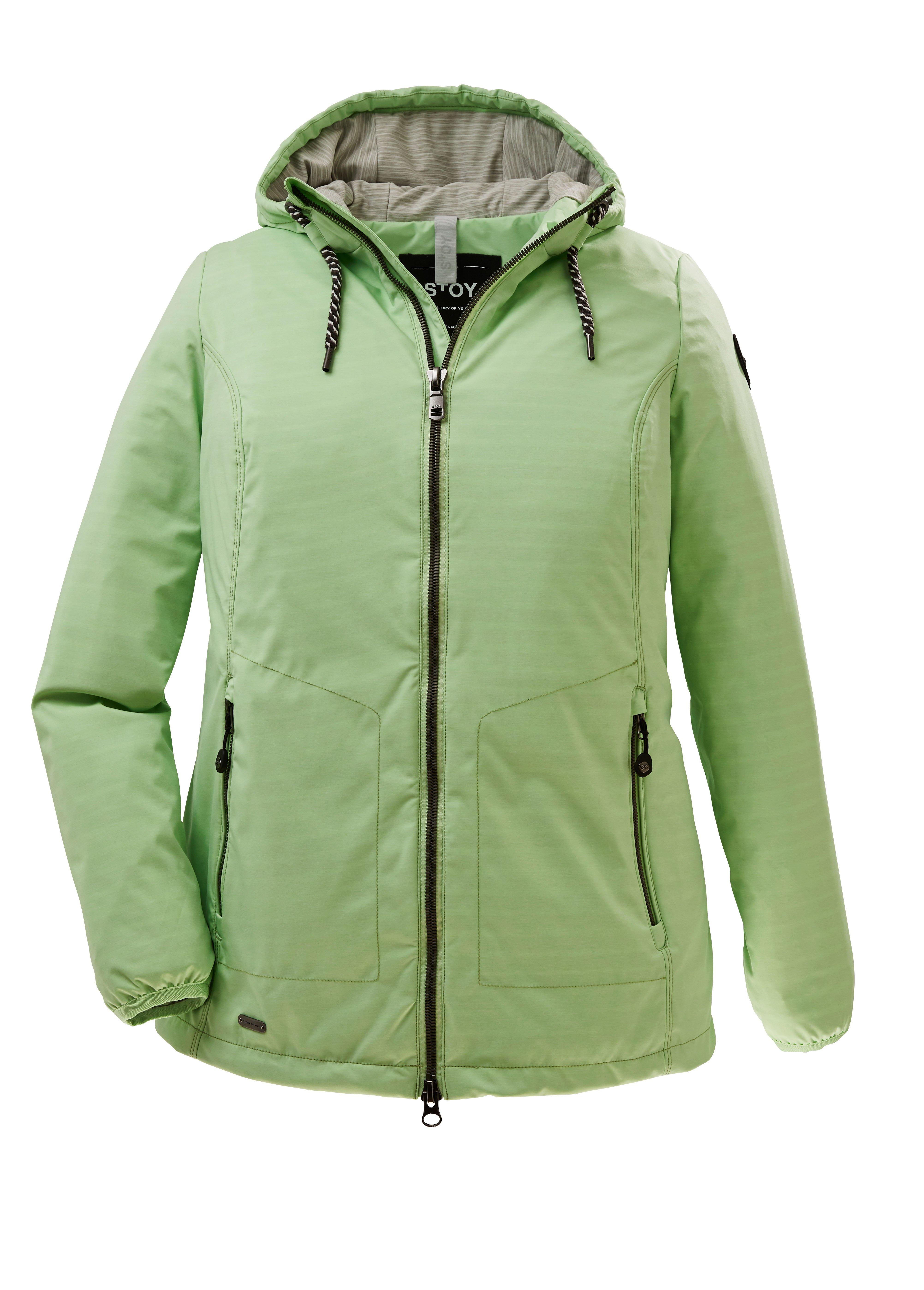 Softshelljacke mit regulierbarer Kapuze und Saum