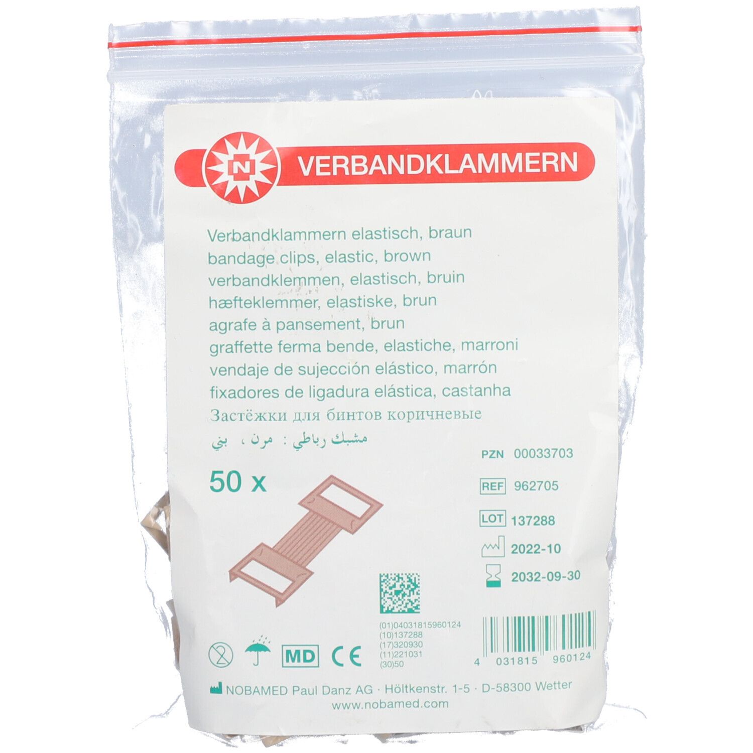 Nobamed® Verbandklammern braun