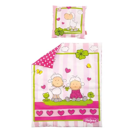 Heless Puppenbettdecke (45x35 cm) mit Kissen (17x17 cm)