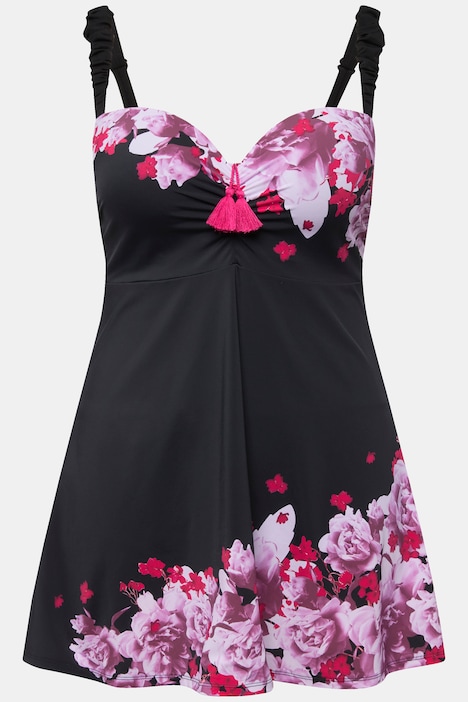 Badekleid, Blüten, Softcups, Quaste, recycelt