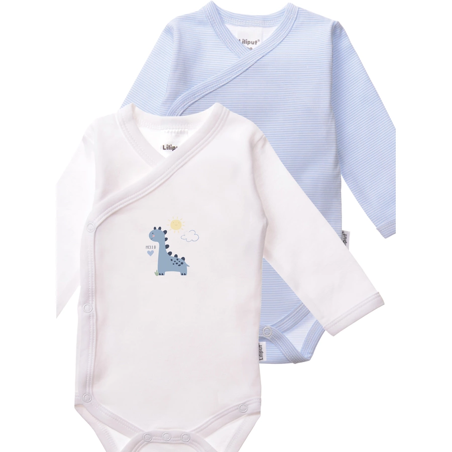 Liliput Wickelbodys 'Dino' weiss-hellblau