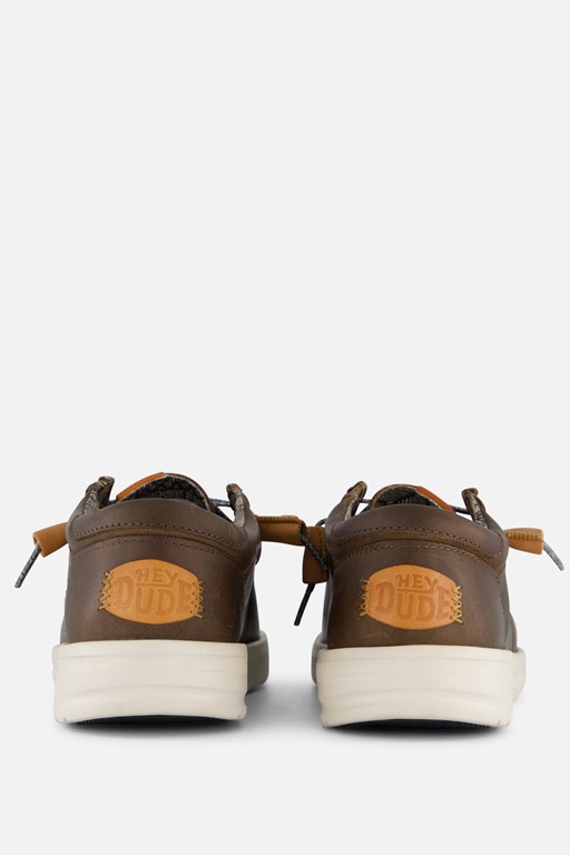 HEYDUDE Wally Grip Instappers bruin Leer