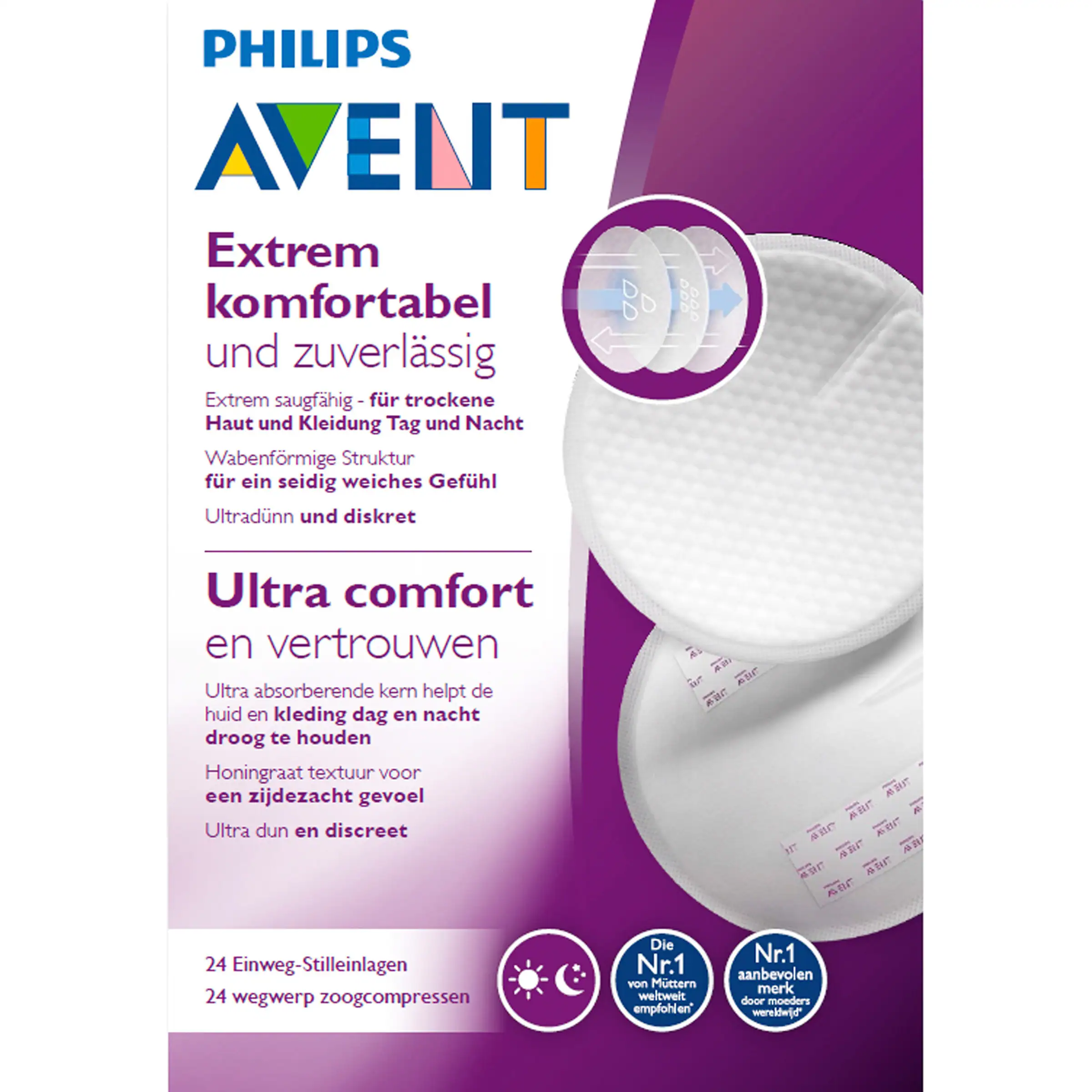Philips Avent Einweg-Stilleinlagen SCF254/61, 60 Stück