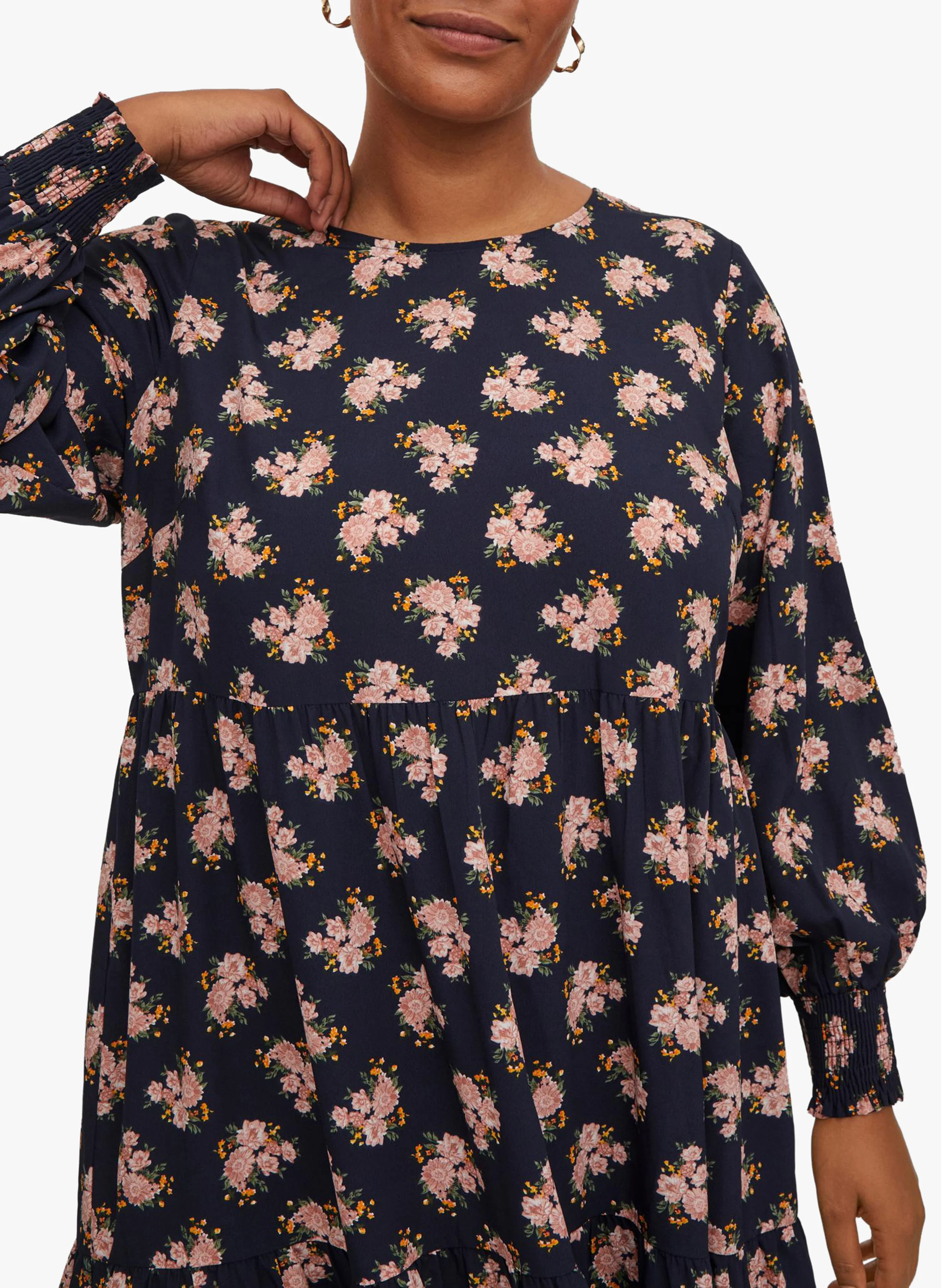 Robe longue à imprimé fleuri| Multicolore